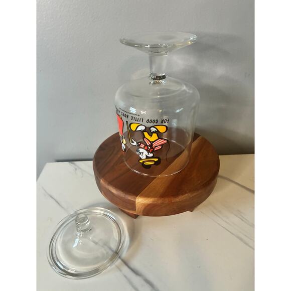 Walt Disney Productions Mickey & Minnie Glass Pedestal Candy Jar – 1970s – Mint - Picture 10 of 11